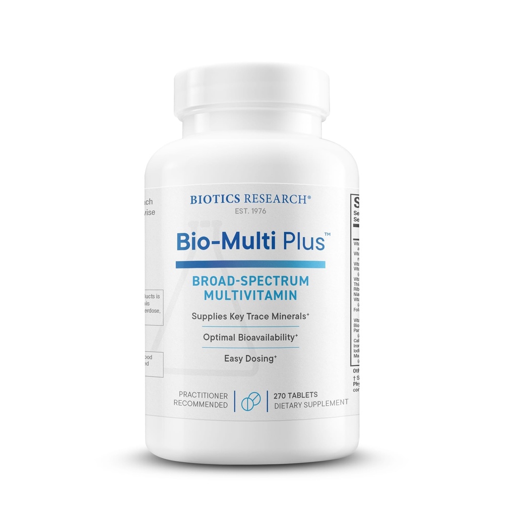 BIOTICS RESEARCH Bio-Multi Plus - Robust Foundational Multivitamin/Mineral Formula, Contains Plant-Based Trace Minerals 90 Tablets