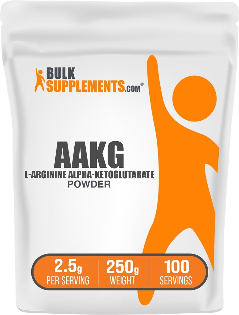 BulkSupplements.com AAKG Powder - Arginine AKG Supplement, Nitric Oxide Supplement, Unflavored & Gluten Free, 2.5g per Serving, 250g (8.8 oz) (Pack of 1)