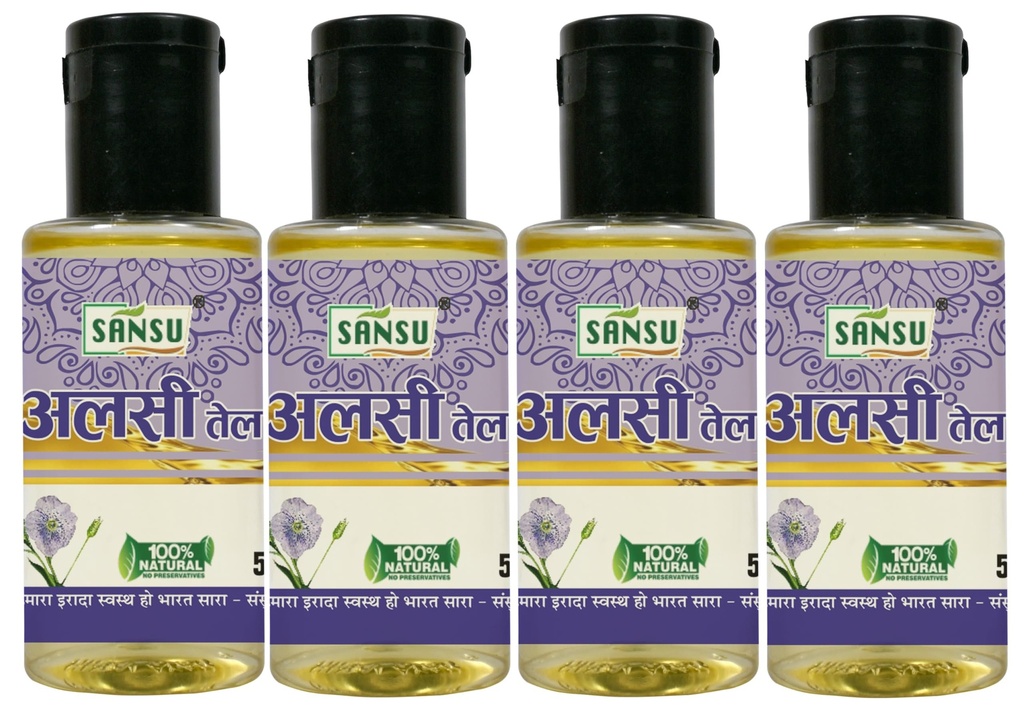 Sansu Alsi Oil (Flax Seed Oil) 100ml, (Pack of 4)