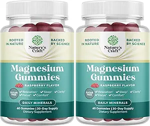 Sugar Free Magnesium Gummies for Adults - Vegan Chewable Magnesium Citrate Gummies with 180mg Elemental - Relaxing Gummy Non GMO Halal and Gluten Free Berry Flavor (2 Months)