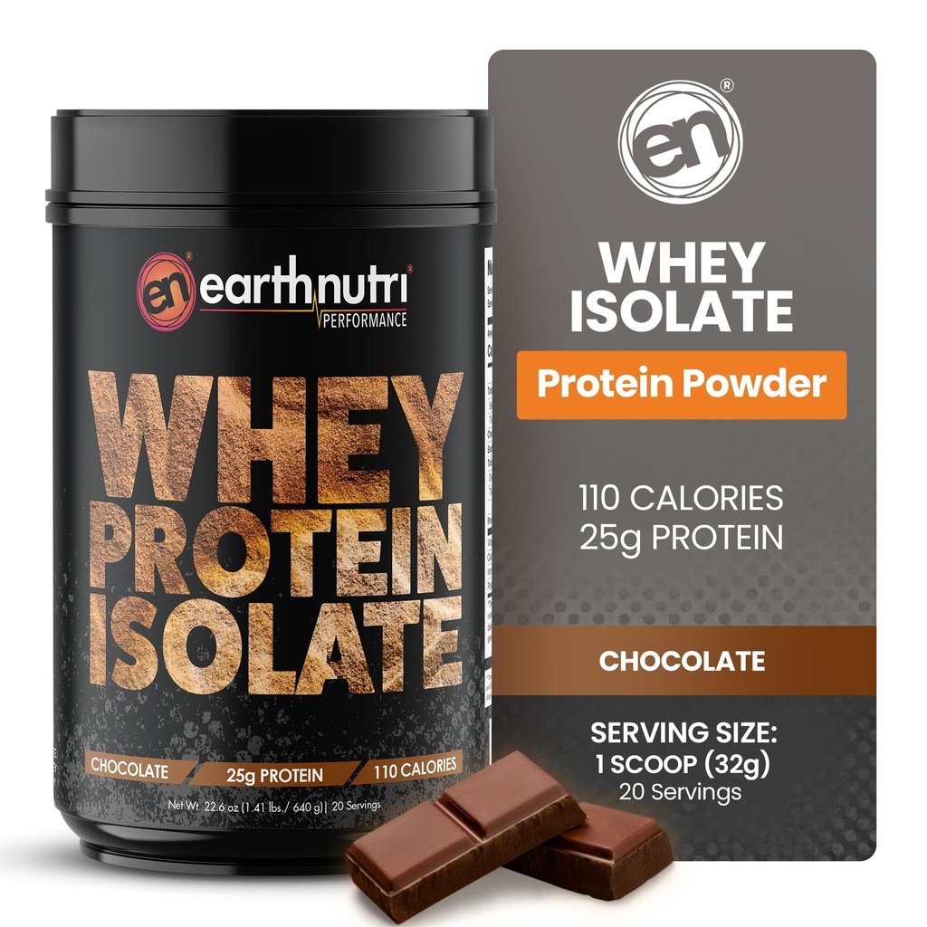 Whey Isolate Protein Powder – Post Workout Recovery Powder for Muscle Recovery & Growth – 25g Protein – Easily Digestible – Non-GMO & Gluten-Free – Chocolate Flavor – 20 Servings (1.41 lbs)