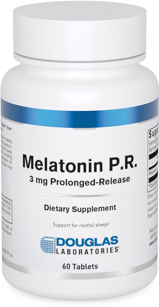Douglas Laboratories Melatonin Prolonged Release - 3 mg Melatonin - Sleep Support Supplement - For Hormone Balance, Relaxation, Antioxidants & Immune System* - 60 Tablets