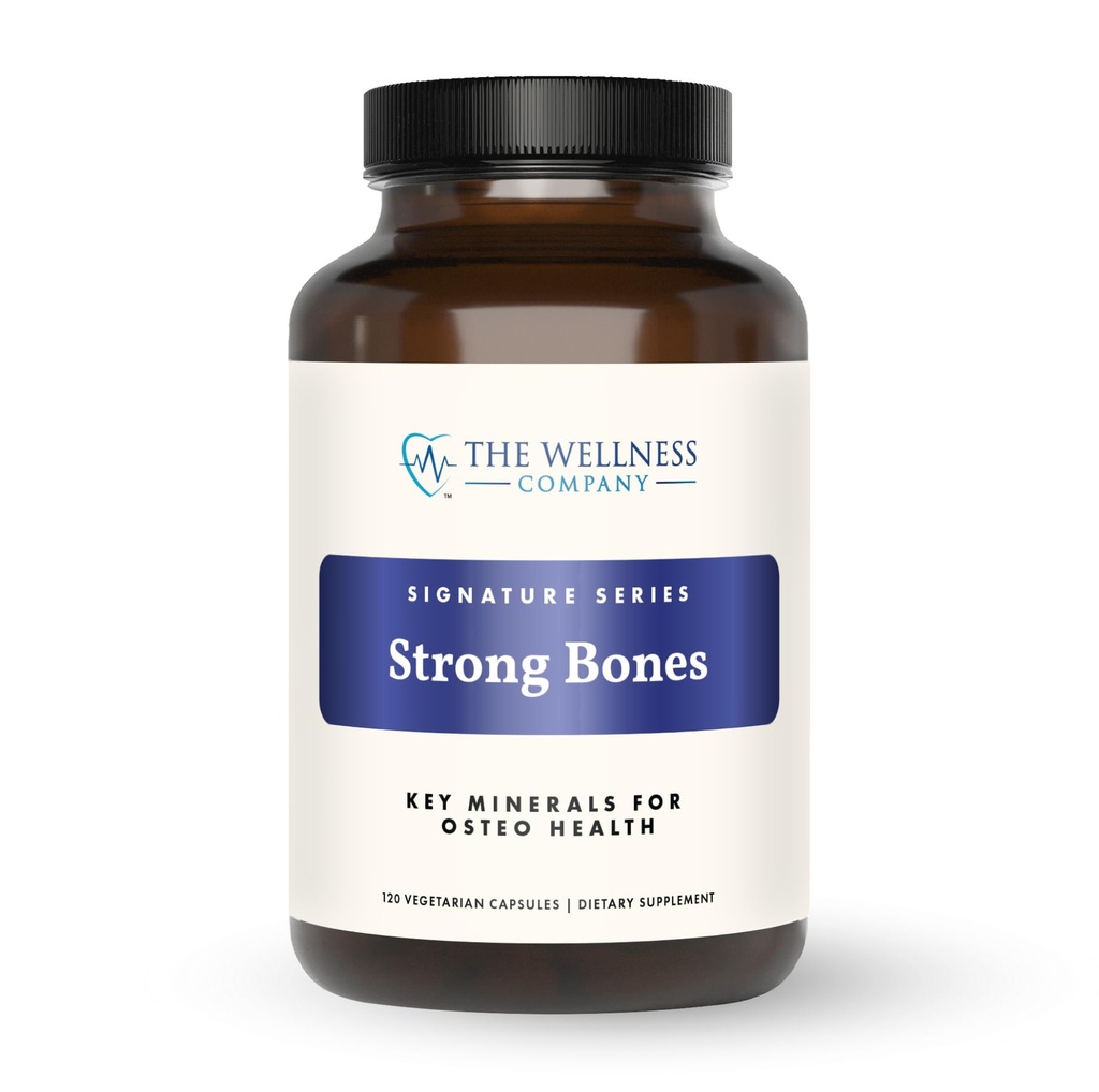 The Wellness Company Strong Bones | 120 Capsules (2-Month Supply) | Made with Key Minerals to Help Build Bone Strength | Non-GMO, Vegan, Gluten Free | for Supporting Bone Strength and Health