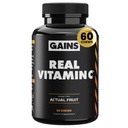 Gains in Bulk Real Vitamin C, Immune Support Chewable, Natural Vitamins with Citrus Bioflavonoids, Whole Food Vitamin C Supplement from Plant Sources, Vegan Supplements for Women and Men, 60 Tablets