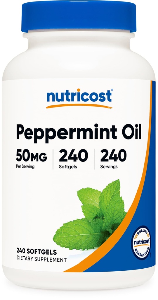 Nutricost Peppermint Oil Softgels (240 SFG) (50 MG) - Gluten Free, Third Party Tested and GMO Free