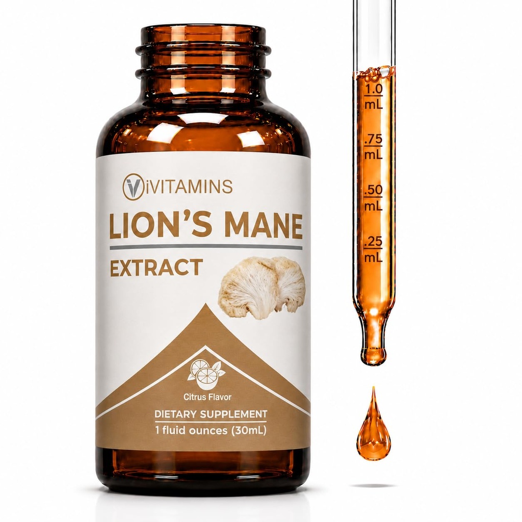 Lions Mane Liquid - Lion’s Mane Tincture for Memory, Focus & Clarity - Lions Mane Supplement - Lions Mane - Lion Mane Mushroom Supplement - Nootropics Brain Support Supplement - (1 Pack)