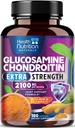 Glucosamine Chondroitin MSM Complex - 3X Strength Joint Support Supplement with Glucosamine Sulfate, Turmeric, Boswellia - For Cartilage, Mobility & Flexibility - Bottled in USA - 180 Capsules