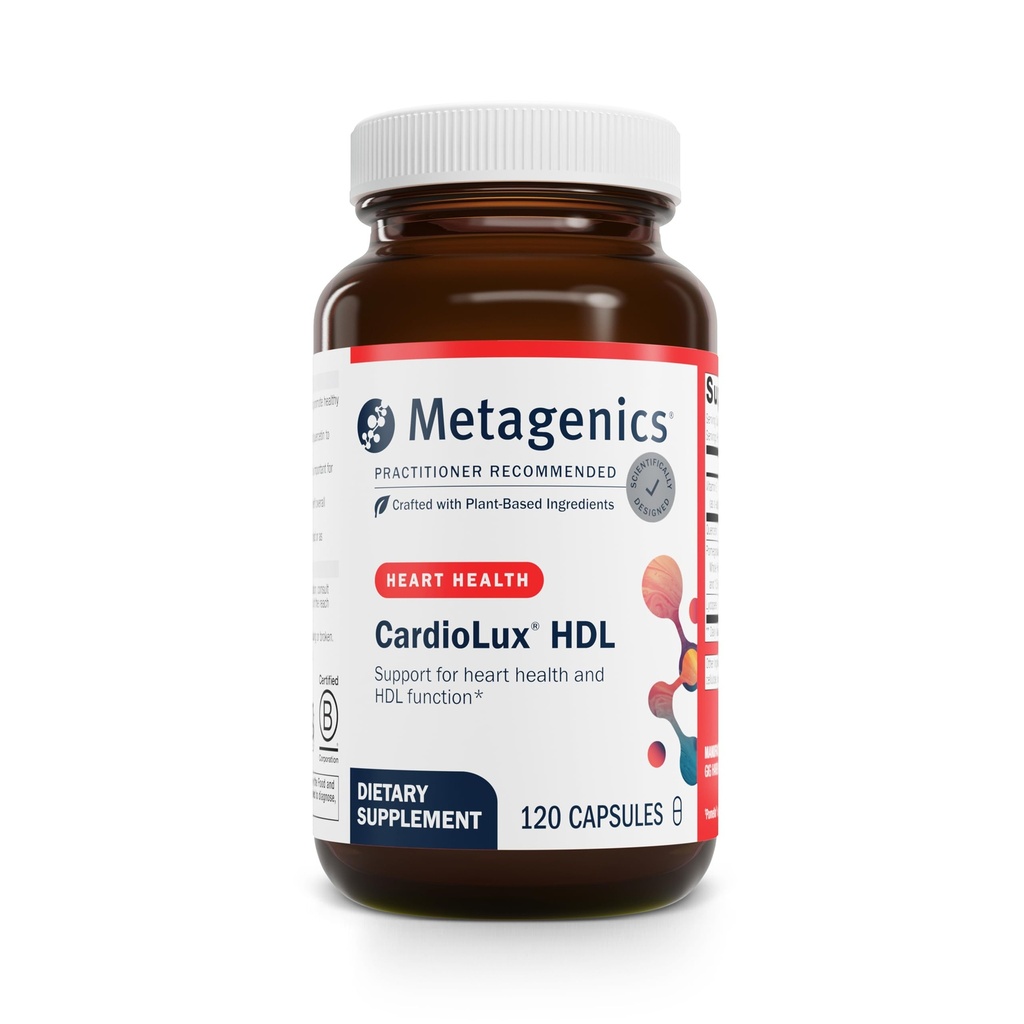 Metagenics CardioLux HDL - Advanced Heart Health & Cholesterol Support Supplement* - with Lycopene, Pomegranate Extract & Quercetin - Supports HDL Antioxidant Defense* - 120 Capsules