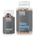 Pure for Men Original Vegan Cleanliness Fiber Supplement, 120 Capsules & Reset Detox Supplement, 30 Capsules