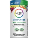 Rainbow Light Mens Multivitamin One + for 50 Plus | 150 Caplets | Supports Muscle Health | with Vitamins C, D, and Zinc | Real Food Nutrients, Digestive Enzymes & Probiotics