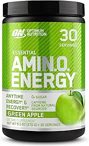 Optimum Nutrition Amino Energy with Green Tea and Green Coffee Extract, Flavor: Green Apple, 65 Servings, 1.29 Pound (Pack of 1) (Packaging May Vary)