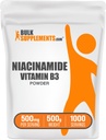 BulkSupplements.com Niacinamide Powder - Vitamin B3 Powder, Niacinamide Supplement, Niacinamide 500mg - B3 Vitamins for Skin, Gluten Free, 500mg per Serving, 500g (1.1 lbs) (Pack of 1)