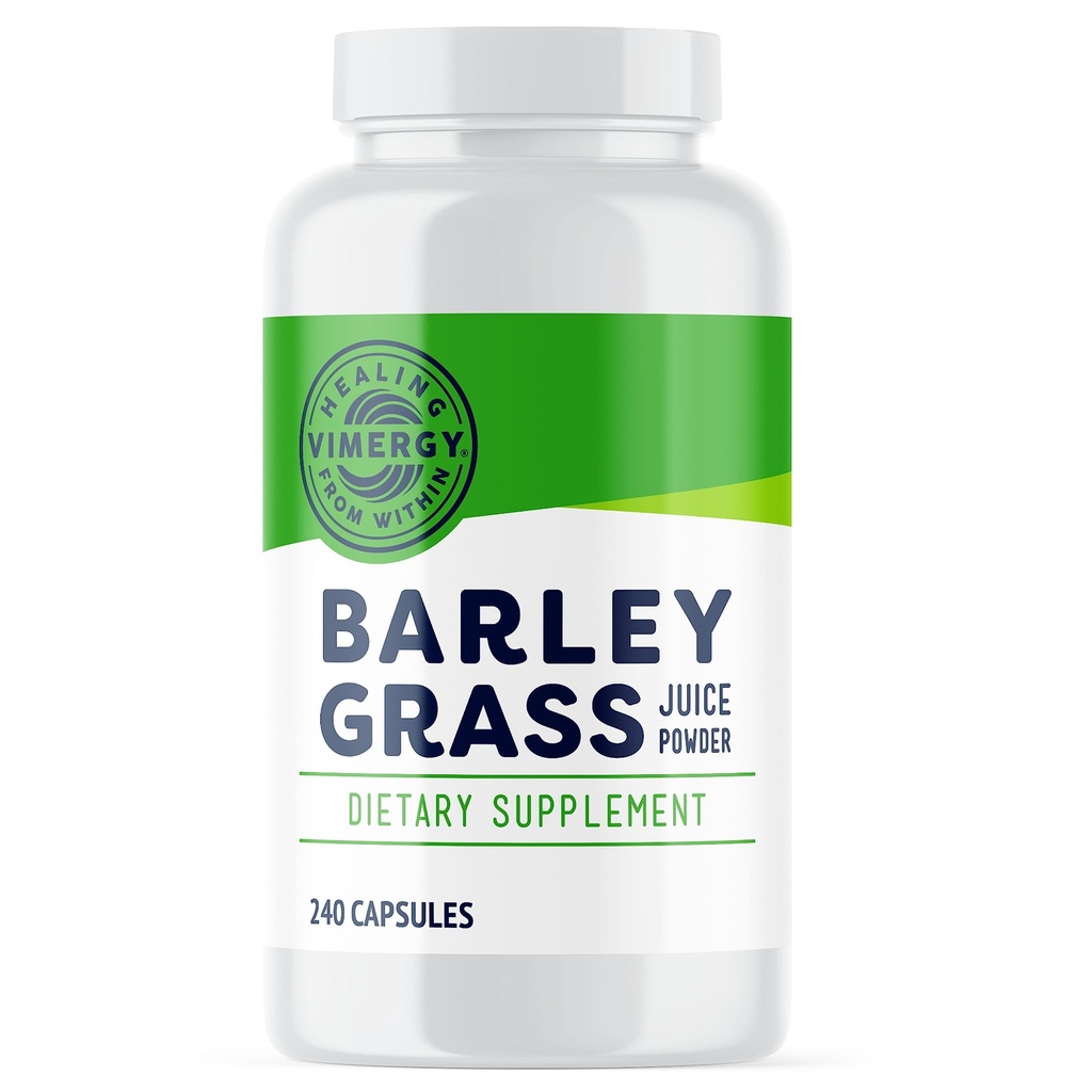 Vimergy Barley Grass Juice Capsules– Clean Superfood-Packed Capsule – Promotes Cardiovascular Health* – Non-GMO, Vegan & Gluten-Free – 240 caps