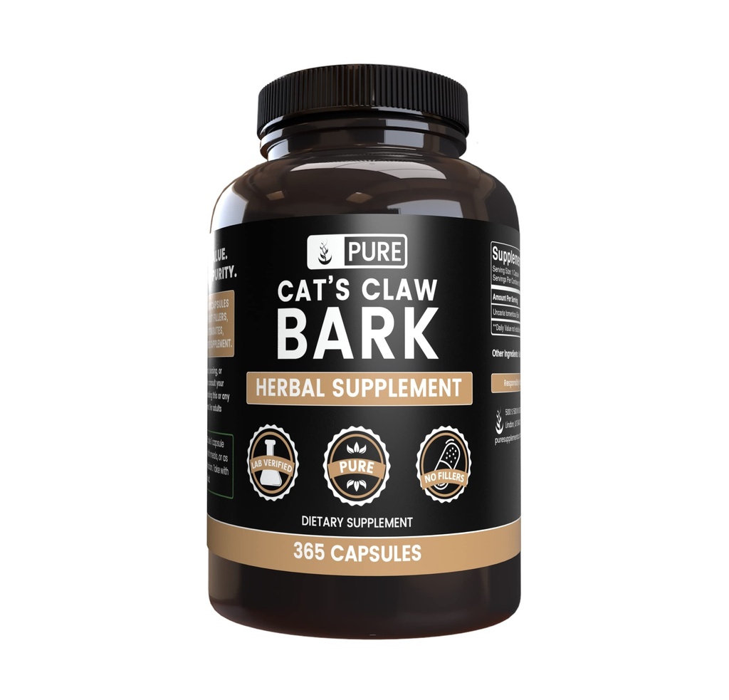 Pure Original Ingredients Cat's Claw Bark (365 Capsules) No Magnesium Or Rice Fillers, Always Pure, Lab Verified
