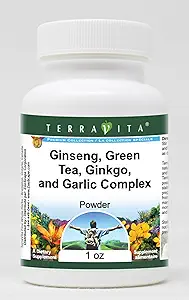 Ginseng, Green Tea, Ginkgo, and Garlic Complex Powder (1 oz, ZIN: 517068)