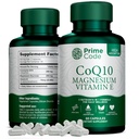 Prime Code [ 3 𝐢𝐧 𝟏] CoQ10 250mg with Magnesium Glycinate and Vitamin E | CoQ10 Capsules 250mg | Magnesium Glycinate 200mg | Vitamin E 15mg | Non-GMO | Gluten & Soy Free | Vegan