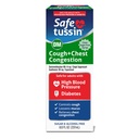 Safetussin DM Cough & Chest Congestion, 8 oz, Expectorant Mucus Relief, Cough Relief Syrup, Safe for Adults with High Blood Pressure & Diabetes