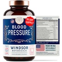 Blood Pressure Support Supplement - Green Tea, Hibiscus, Hawthorn, Garlic - Blood Pressure Vitamin, Mineral and Activated Naturals - 3 Month Supply, 90 Capsules