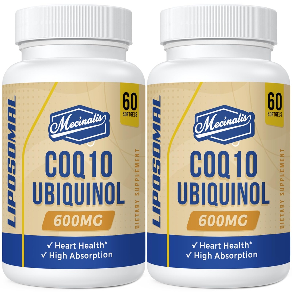 Liposomal CoQ10 Ubiquinol 600mg Softgels|Superior Absorption Ubiquinol CoQ10 Supplement|Powerful Active Antioxidant Form of Coenzyme Q10|Heart Function & Energy Production|120 Softgels