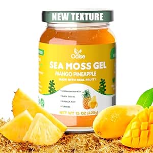 18.5 OZ Sea Moss Gel Strawberry Flavor - Natural Seamoss Gel with 92 Minerals and Vitamins - Non-GMO, Gluten-Free, Vegan - Immune Support