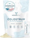 WONDERCOW Colostrum Supplement Powder for Gut Health, Immune Support, Muscle Recovery & Wellness | Natural IgG Pure Whole Bovine Colostrum Superfood, Unflavored, 30 Servings