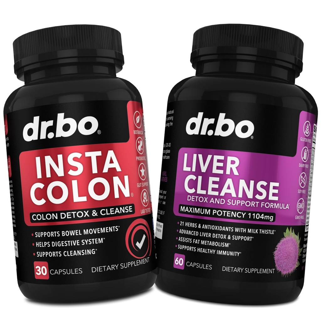 Colon Cleanser Detox & Liver Cleanse - 15 Day Colon Cleanse Pills & Liver Detox Support Supplement Milk Thistle Dandelion - Bowel Movement Supplements for Intestinal Stomach Bloating Gut Body Flush