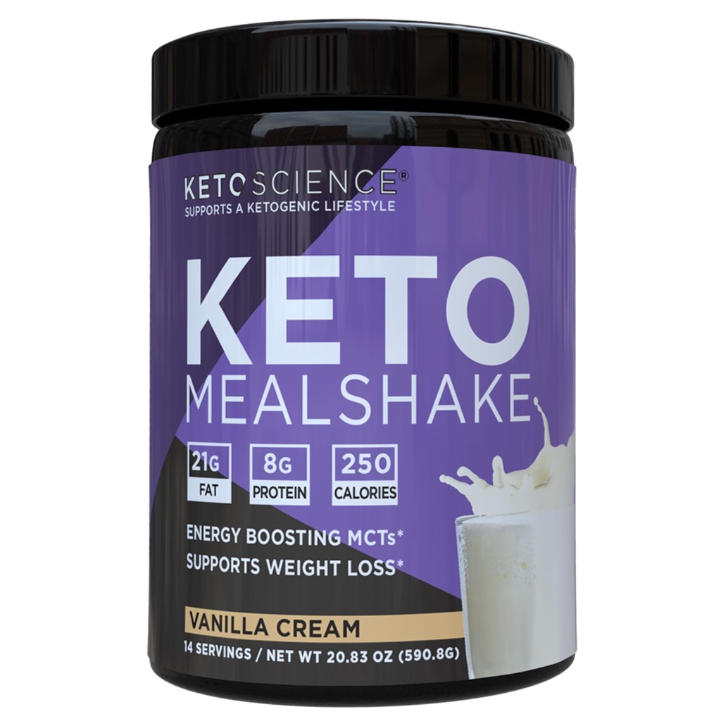 Keto Science Ketogenic Meal Shake Vanilla Dietary Supplement, Keto Protein, Rich in MCTs and Protein, Packed with Collagen, Vitamins and Minerals, Keto and Paleo Friendly, Weight Loss, (14 servings), 20.49 Oz