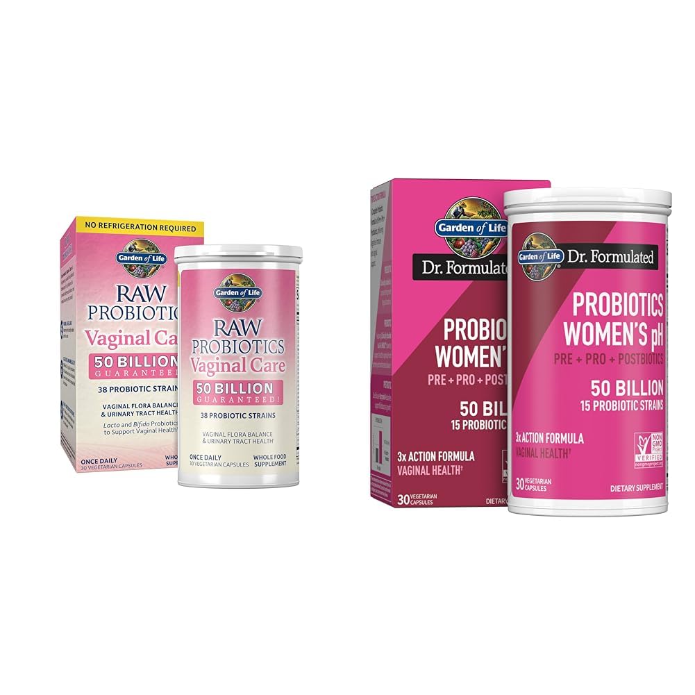 Garden of Life Probiotics for Women's Health - Vaginal Care with 50 Billion CFU and Digestive & Immune Support with 50 Billion CFU - 30 Day Supply