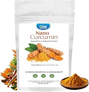 One Planet Nutrition Nano Curcumin Powder 8 oz (227 Servings), Pure Turmeric Extract, Nano for High Absorption, Supports Overall Vitality, Non-GMO, Vegan, Gluten-Free