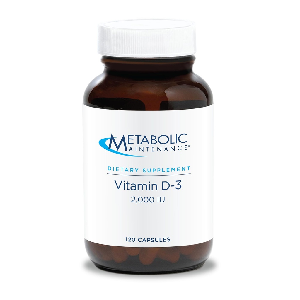 Metabolic Maintenance Vitamin D3 2000 IU - Delivers 50 mcg Vitamin D3 - Supports Bone Strength, Immune Balance & Mood Wellness - 120 Servings - 120 Capsules
