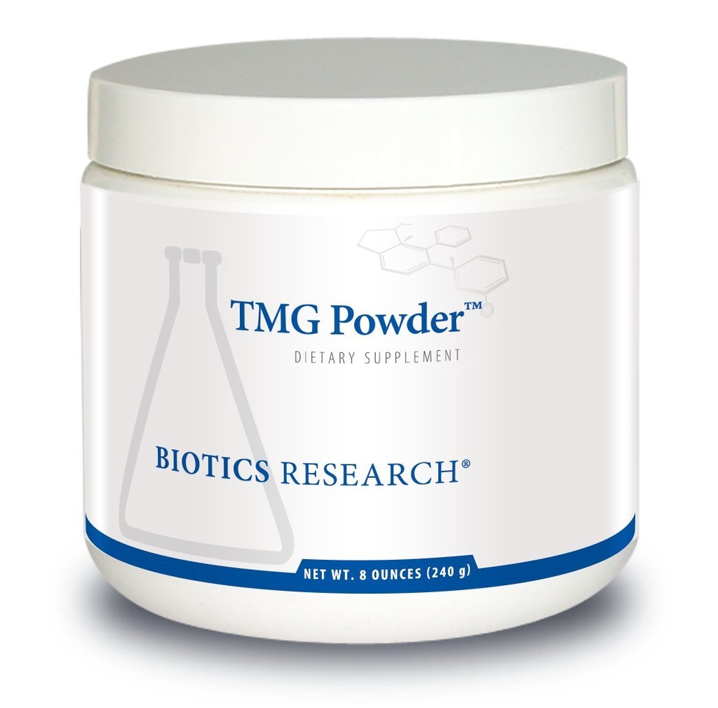 Biotics Research TMG Powder – Trimethylglycine. Betaine. Powdered Formula. Methyl Donor. Vascular Protection. Muscle Gain. Detoxification. Supports Healthy Homocysteine Levels Contains: 8 Oz (240g)
