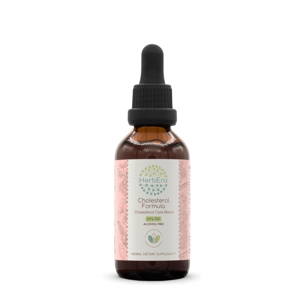 HerbEra Cholesterol Formula B60 Alcohol-Free Extract Tincture: Artichoke Leaf, Hawthorn Leaf and Flower, Fennel Seed, Turmeric Root, Ashwagandha Root, Amla Berry. Cholesterol Care Blend 2 Fl Oz