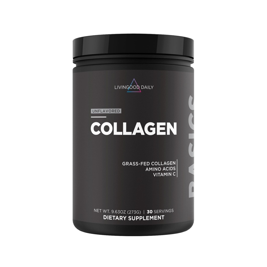 Livingood Daily Unflavored Collagen Powder for Women & Men, Hydrolyzed Collagen Peptides Powder with Vitamin C, Protein with 20 Amino Acids, Type I & III, Grass Fed, Keto, Paleo, Gluten Free, 30 Srvgs