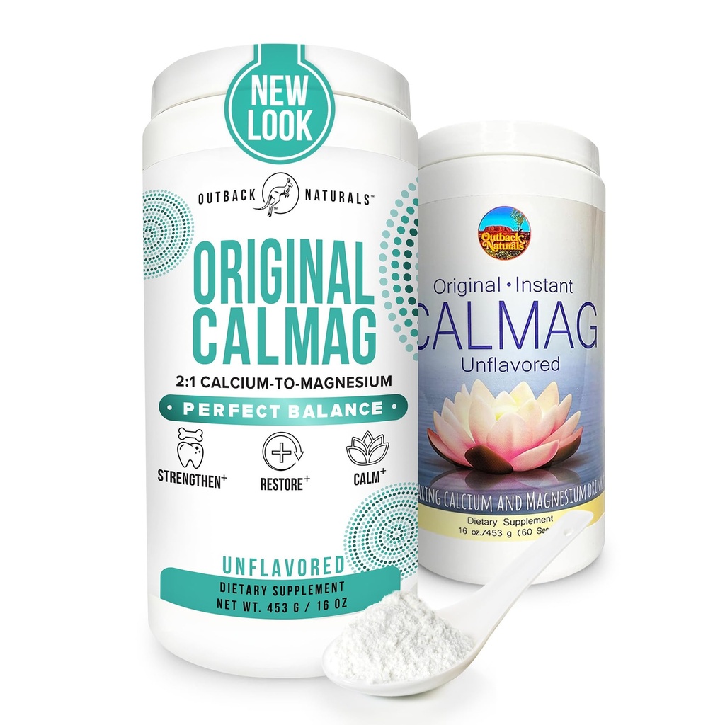 High Absorption 2:1 CalMag Calcium Magnesium Citrate Supplement, Calcium Gluconate Powder, Supports Stress Relief, Sleep & Bone Strength Mineral Drink, Unflavored 16.5 oz (Pack of 1)