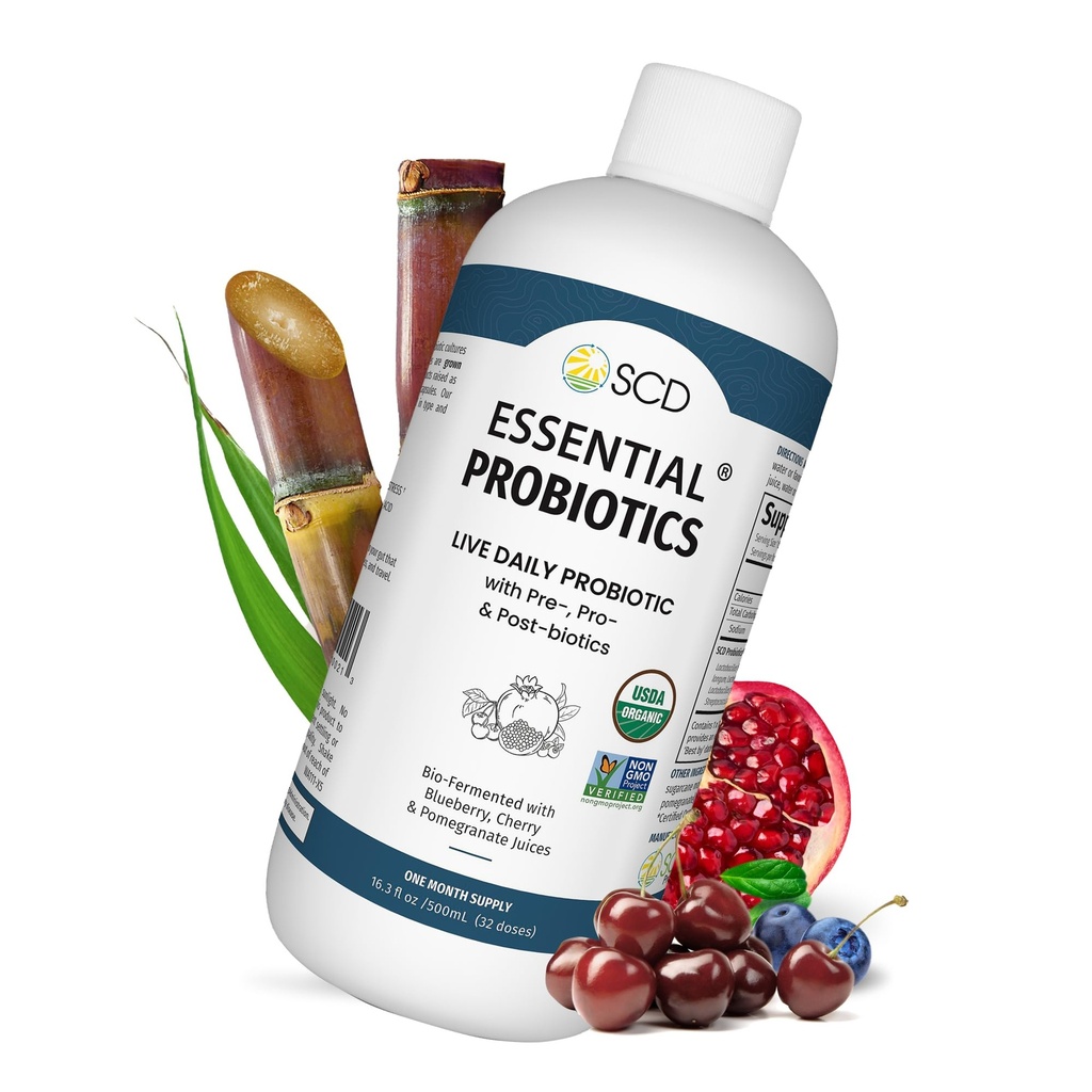 SCD Essential Probiotics for Women, Men, Kids and Toddlers, Live Probiotic for Digestion and Immunity, Gut Health Liquid Probiotic Supplement with 11 Strains – 16.3 fl oz by SCD Probiotics