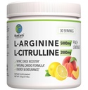 L-Arginine 5000mg + L-Citrulline 2000mg Complex Powder Supplement - Nitric Oxide Booster - Heart Health, Blood Flow, Energy & Endurance - 30 Servings (Peach Lemonade)