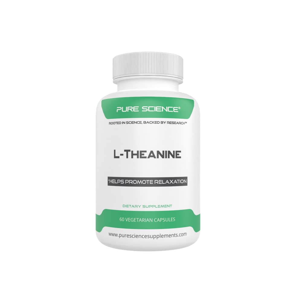 Pure Science L-Theanine Supplement 400mg - Promotes Relaxation & Healthy Stress Management - 60 Vegetarian Capsules