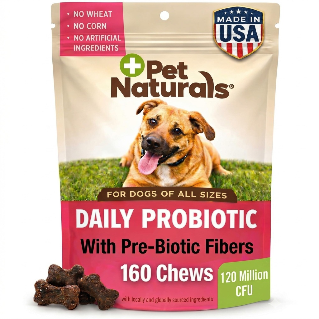 Pet Naturals Daily Probiotic Soft Chews for Dogs, Digestive and Immune Support Supplement, 1 Billion CFU Per Chew, Duck, 160 Count