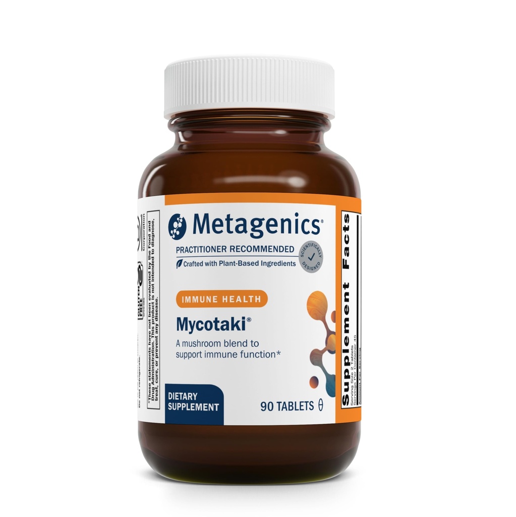Metagenics Mycotaki - Immune Support for System Under Occasional Stress* - with Reishi, Shiitake, Fu-Ling, Turkey Tail, Cordyceps, Oyster & Maitake - Adaptogenic Mushroom Blend - 90 Tablets