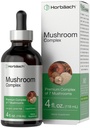 Horbäach Mushroom Complex | 4 Fl Oz Herbal Liquid Drops | Lion's Mane, Reishi, Shiitake, Chaga, Cordyceps, Maitake, and Oyster Mushroom Supplement Blend | Vegetarian | Non-GMO, Gluten Free Formula