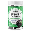 Swanson Probiotic + Prebiotic Gummies - Digestive Support Supplement Promoting Digestive Function & Bowel Regularity - Helps to Support Immune Health - (BlackBerry, 60 Gummies)