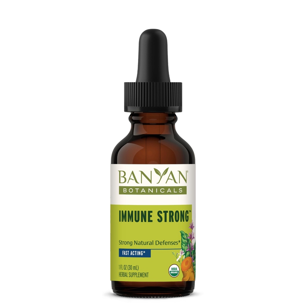 Banyan Botanicals Immune Strong – Organic Liquid Extract with Turmeric & Tulsi ­­– Ayurvedic Immune Formula that Supports The Body's Natural Defenses* – 1 fl oz – Non-GMO Sustainably Sourced Vegan