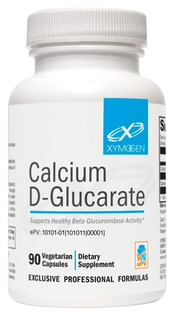 XYMOGEN Calcium D-Glucarate - Supports Endocrine Health & Liver Detox Pathways - Vegan, Gluten-Free & Non-GMO - 90 Capsules