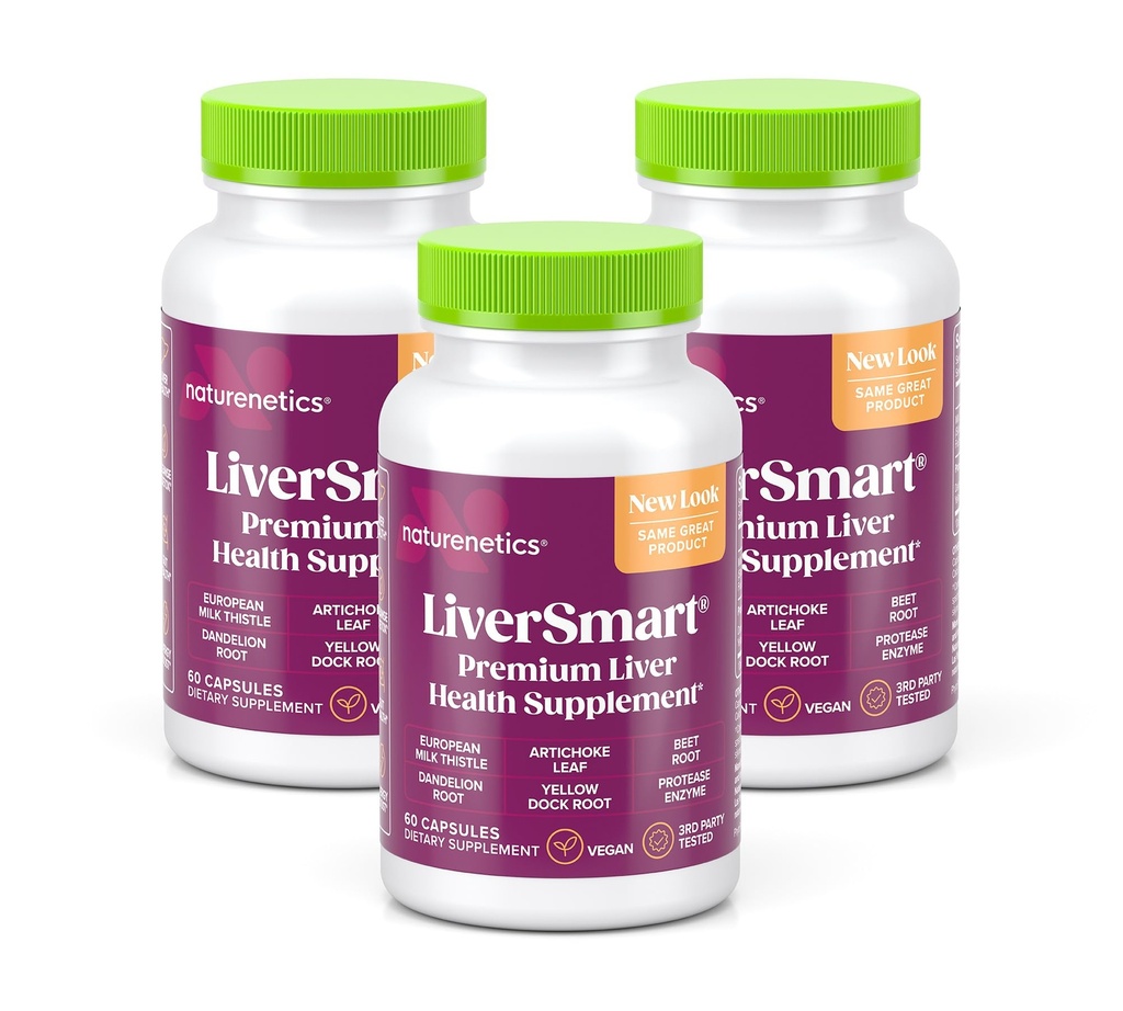 LiverSmart Liver Cleanse Detox & Repair - 250mg Milk Thistle, 80% Silymarin | Vegan Liver Support Supplement for Men & Women, European-Sourced Extract, Artichoke & Dandelion, Third-Party Tested, 3 x 60ct