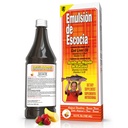 Emulsión de Escocia Cod Liver Oil for Kids, Omega-3 Liquid Supplement with Vitamins A, D, E & B1, Supports Immune & Bone Health, Strawberry Banana Flavor, Nutritional Support for Children, 6.5 Fl Oz