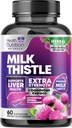Milk Thistle Supplement - Advanced Liver Cleanse Detox & Repair with Dandelion Root Extract - Natural Milk Thistle Silymarin Marianum Extract Liver Health Support, Non-GMO, Bottled USA - 60 Capsules