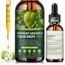 Soursop Graviola Liquid Drops 2000mg, Organic Soursop Extract - 98% Absorption Soursop Bitters Liquid for Cell Support & Regeneration and Immune Boost, Sugar/Gluten Free, Natural Flavor, 2 Fl Oz
