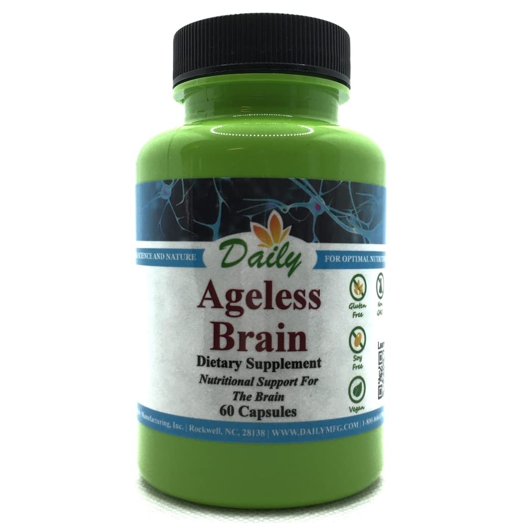 Daily Manufacturing Ageless Brain™ (Methylfolate, B12, Resveratrol, Lutein, Zeaxanthin, Ashwagandha Extract, Curcumin, Astaxanthin & Inulin)