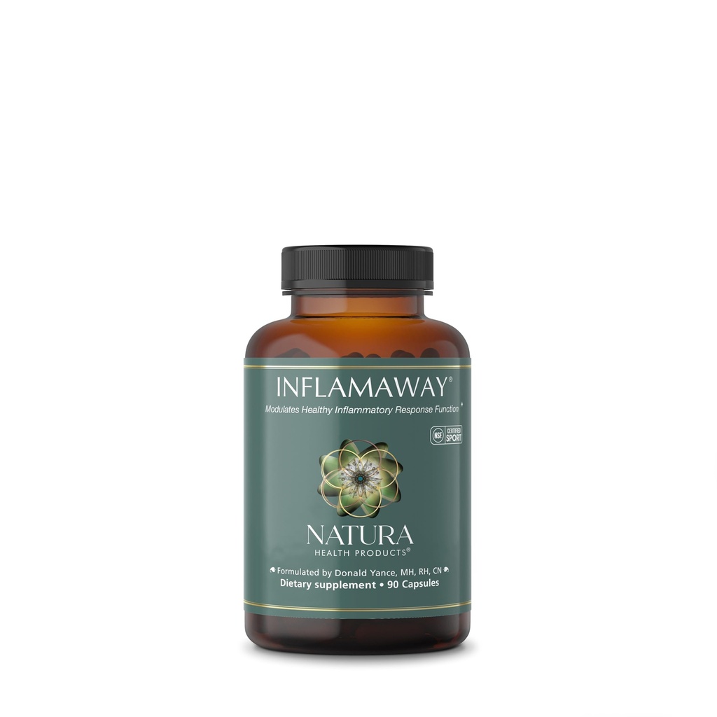 Natura Health Products InflamAway Supplement - Modulate a Healthy Inflammatory Response - Featuring Boswellia Serrata, Bromelain, Ginger, Black Pepper (BioPerine) and Chinese Skullcap (90 Capsules)