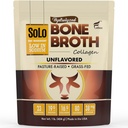 FOLONA Solo Bone Broth Protein Collagen Powder Low Sodium, 16g Hydrolyzed Collagen Type I & III, for Healthy Skin, Nails, Hair, Joints & Digestion, Grass Fed, 1 lb (Bag - Net Wt. 1 lb. Powder)